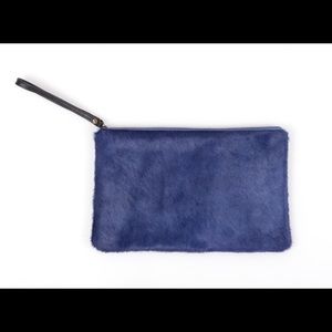 Blue 9 X 13 Cowhide Clutch